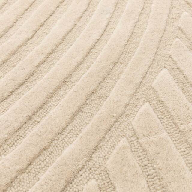 Curvone Sand 160x230cm Rug, Square, Neutral Wool - W160cm - Barker & Stonehouse - image 1