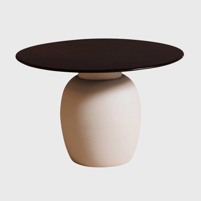 Beige & Black Round Coffee Table, Round, Neutral Metal - Barker & Stonehouse
