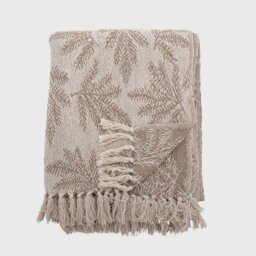 NATURAL BOTANICAL PLAID THROW, Neutral Cotton Blend - Barker & Stonehouse