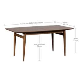 Marlow 160-215cm Extending Dining Table, Brown Oak - Barker & Stonehouse - thumbnail 4
