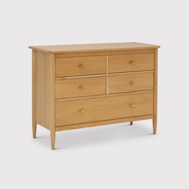 Ercol Teramo 5 Drawer Wide Chest, Neutral Oak - Barker & Stonehouse - image 1