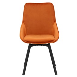 Beckton Leisure Swivel Dining Chair, Orange Velvet - Barker & Stonehouse - thumbnail 4