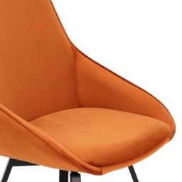 Beckton Leisure Swivel Dining Chair, Orange Velvet - Barker & Stonehouse - thumbnail 6