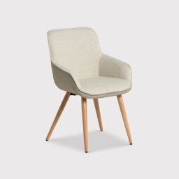 Fenris Dining Chair With Arms Beige, Neutral Fabric - Barker & Stonehouse - thumbnail 2