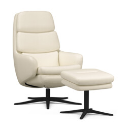 Lyra SP6100 Recliner Chair & Footstool, White Leather - Barker & Stonehouse - thumbnail 5