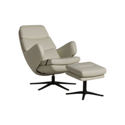 Lyra Sp6100 Recliner Chair & Footstool, White Leather - Barker & Stonehouse - thumbnail 5