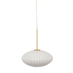 White Oval Pendant Light Glass - Barker & Stonehouse