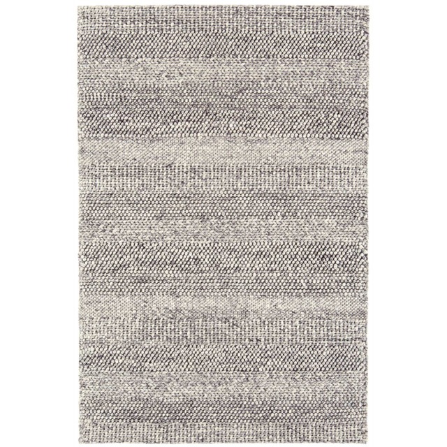 Flori Grey Marl Stripe 160x230cm Rug, Square Wool Blend - W160cm - Barker & Stonehouse - image 1