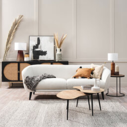 Flori Grey Marl Stripe 160x230cm Rug, Square Wool Blend - W160cm - Barker & Stonehouse - thumbnail 2