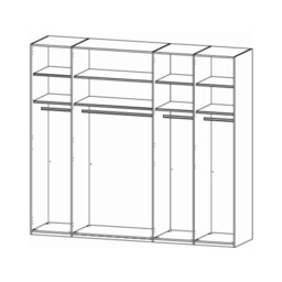 Kacey 5 Door Wardrobe 3 Glass Doors H223Cm, White Wood - Barker & Stonehouse - thumbnail 5