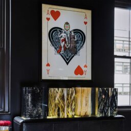 Timothy Oulton Cards Aces Hearts Art Print, Square, Black Wood - Barker & Stonehouse - thumbnail 2