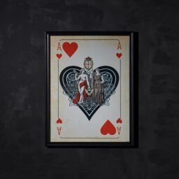 Timothy Oulton Cards Aces Hearts Art Print, Square, Black Wood - Barker & Stonehouse - thumbnail 4