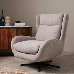 Uma Swivel Armchair, Neutral Boucle - Barker & Stonehouse - thumbnail 2