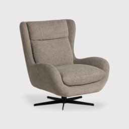 Uma Swivel Armchair, Neutral Boucle - Barker & Stonehouse