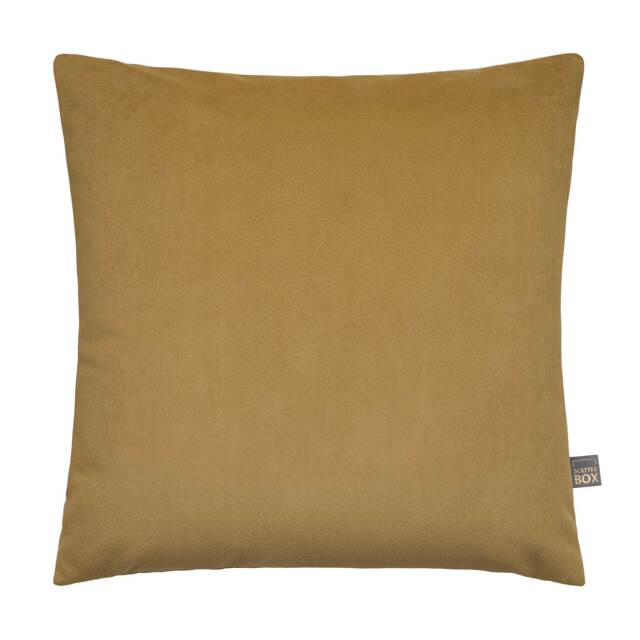 Mustard Faux Suede Cushion, Square, Yellow Polyester - Barker & Stonehouse - image 1