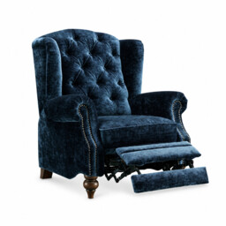 Ullswater Pwr Recline Wing Recliner Chair, Blue Fabric - Barker & Stonehouse - thumbnail 3