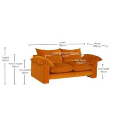 Hoxton Small Sofa, Orange Fabric - Barker & Stonehouse - thumbnail 3