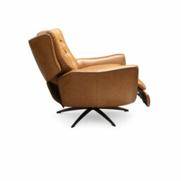 Charfield Swivel Recliner Chair 3015M, Brown Leather - Barker & Stonehouse - thumbnail 6