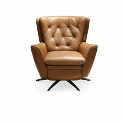 Charfield Swivel Recliner Chair 3015M, Brown Leather - Barker & Stonehouse - thumbnail 2