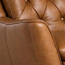 Charfield Swivel Recliner Chair 3015M, Brown Leather - Barker & Stonehouse - thumbnail 4