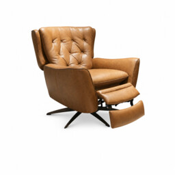 Charfield Swivel Recliner Chair 3015M, Brown Leather - Barker & Stonehouse - thumbnail 4