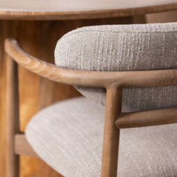 Brading Dining Chair With Arms Light Green+Dusty Oak, Neutral Fabric - Barker & Stonehouse - thumbnail 6