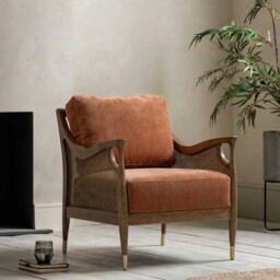 Ambrosio Accent Armchair, Orange Fabric - Barker & Stonehouse - thumbnail 2