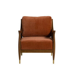 Ambrosio Accent Armchair, Orange Fabric - Barker & Stonehouse - thumbnail 3