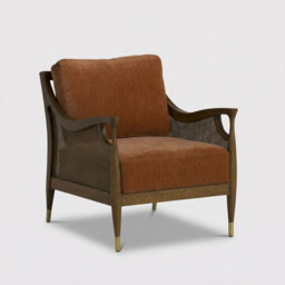 Ambrosio Accent Armchair, Orange Fabric - Barker & Stonehouse