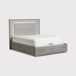 Rania King Bed & Slats, Grey Wood - Barker & Stonehouse