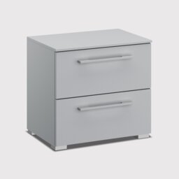 Kacey 2 Drawer Bedside Table, Grey Wood - Barker & Stonehouse - thumbnail 1