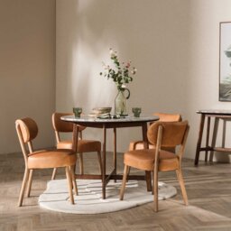 Dove Dining Chair, Brown Leather - Barker & Stonehouse - thumbnail 3