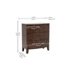 Navajos 4 Drawer Chest, Wood - Barker & Stonehouse - thumbnail 4