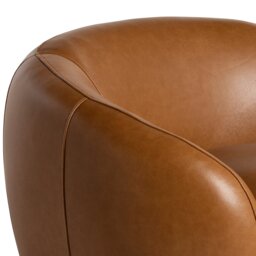 Gardin Swivel Armchair, Brown Leather - Barker & Stonehouse - thumbnail 4