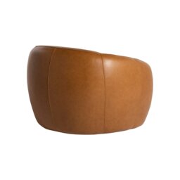Gardin Swivel Armchair, Brown Leather - Barker & Stonehouse - thumbnail 6