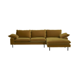Titan RHF Chaise Corner Sofa, Gold Velvet - Barker & Stonehouse - thumbnail 2
