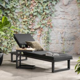 Ravello Sun Lounger, Aluminium, Grey - Barker & Stonehouse