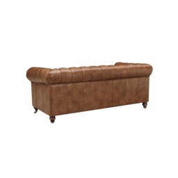 Ullswater 3 Seater Chesterfield Sofa 2034 Dark Rum FL, Brown Leather - Barker & Stonehouse - thumbnail 3