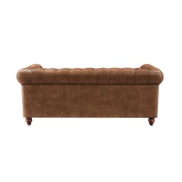 Ullswater 3 Seater Chesterfield Sofa 2034 Dark Rum FL, Brown Leather - Barker & Stonehouse - thumbnail 4