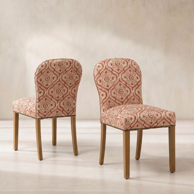 Gable x Linwood Dining Chair, Red Fabric - Barker & Stonehouse - image 1