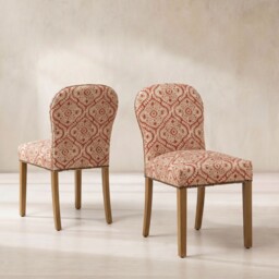 Gable X Linwood Dining Chair, Red Fabric - Barker & Stonehouse