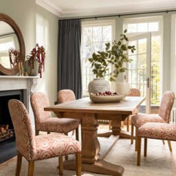Gable x Linwood Dining Chair, Red Fabric - Barker & Stonehouse - thumbnail 3