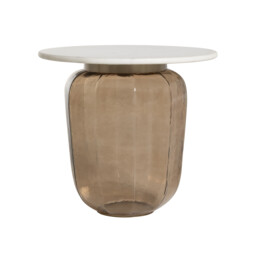 Rossi Large Coffee Table 48.3x48.3x47 cm, Round, White Glass - Barker & Stonehouse - thumbnail 3