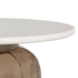 Rossi Large Coffee Table 48.3x48.3x47 cm, Round, White Glass - Barker & Stonehouse - thumbnail 6