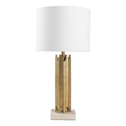 Gold Travertine Base Table Lamp Ceramic - Barker & Stonehouse