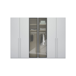 Kacey 6 Door Wardrobe 2 Glass Doors H235Cm, Grey Wood - Barker & Stonehouse - thumbnail 3