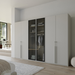 Kacey 6 Door Wardrobe 2 Glass Doors H235Cm, Grey Wood - Barker & Stonehouse - thumbnail 2