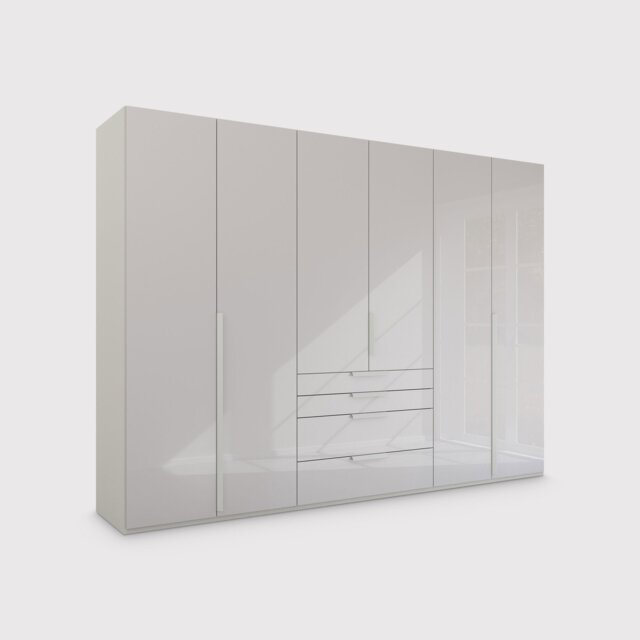Frans 6 Door 4 Drawer Wardrobe 301Cm, Grey Wood - Barker & Stonehouse - image 1