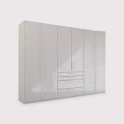 Frans 6 Door 4 Drawer Wardrobe 301Cm, Grey Wood - Barker & Stonehouse