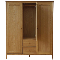 Ercol Teramo 3 Door Wardrobe, Brown Oak - Barker & Stonehouse - thumbnail 2